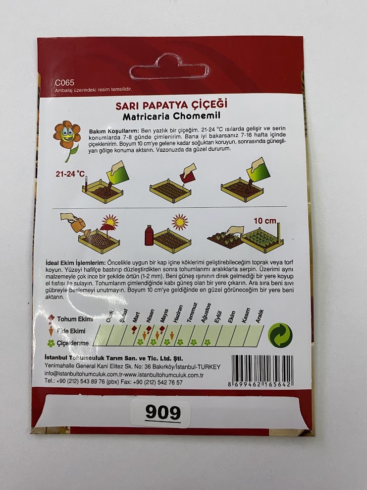 SARI PAPATYA ( ÇOKLU TOHUM ) - 200 Tohum - SARI Renk